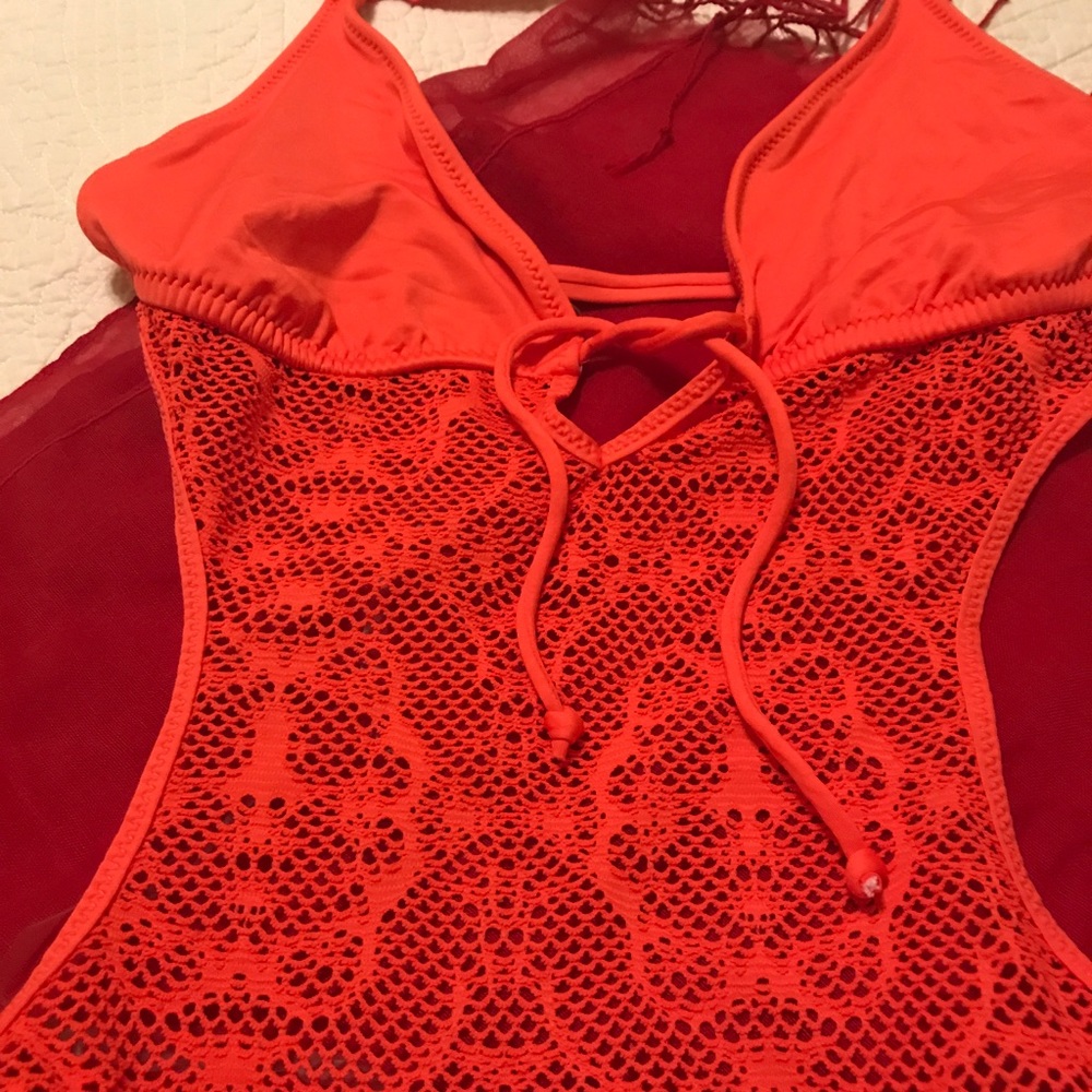 Sexy Orange One Piece Bathing Suit